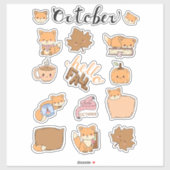 October Sticker Sheet - Forest Foxes & Fall Magic シール (シート)