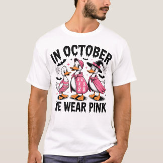 October We Wear Pink Halloween Ducks Tシャツ