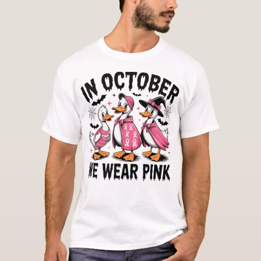 October We Wear Pink Halloween Ducks Tシャツ (正面)