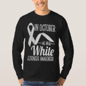 October We Wear White Blindness Awareness Tシャツ (正面)