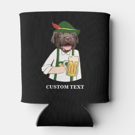 Octoberfestおもしろいブラックラボドッグビアラバーカスタム 缶クーラー (裏面)