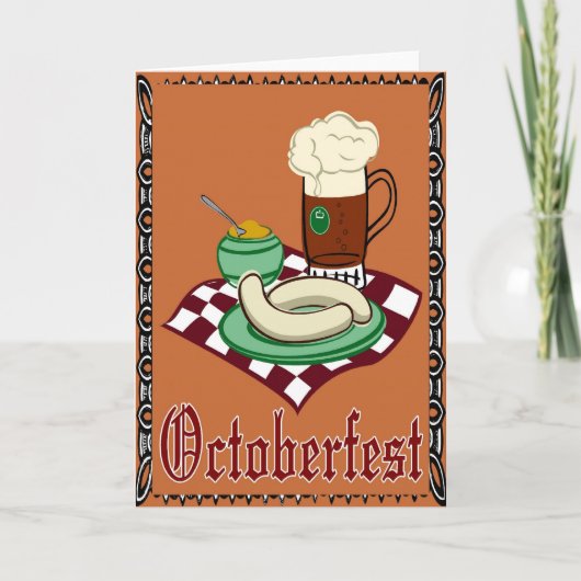 Octoberfestのドイツ語オクトーバーフェスト カード (正面)
