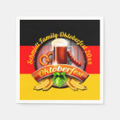 Octoberfestフェスティバルパーソナライズ名年 スタンダードカクテルナプキン (正面)