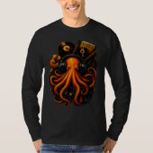 OctoGlow – ビンテージ スチームパンク たこ 長袖S Tシャツ (正面)