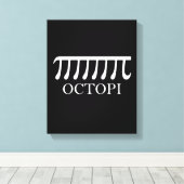 Octopi -おもしろい Pi Octopus Math キャンバスプリント (インサイチュ (ウッドフロア))