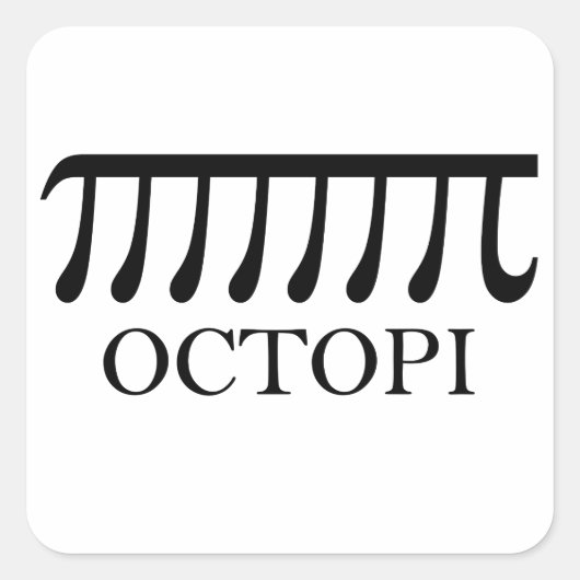 Octopi -おもしろい Pi Octopus Math スクエアシール (正面)