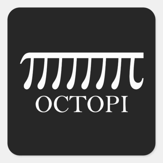 Octopi -おもしろい Pi Octopus Math スクエアシール (正面)