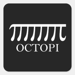 Octopi -おもしろい Pi Octopus Math スクエアシール