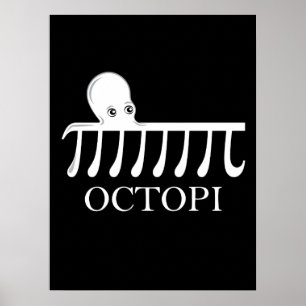 Octopi -おもしろい Pi Octopus Math ポスター