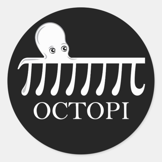 Octopi -おもしろい Pi Octopus Math ラウンドシール (正面)