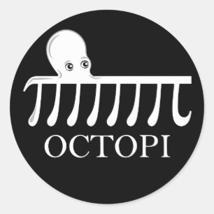 Octopi -おもしろい Pi Octopus Math ラウンドシール