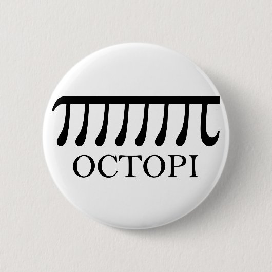 Octopi -おもしろい Pi Octopus Math 缶バッジ (正面)