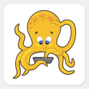 Octopusとノートパソコン スクエアシール