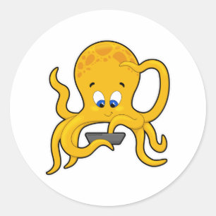 Octopusとノートパソコン ラウンドシール