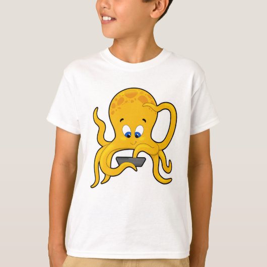 Octopusとノートパソコン Tシャツ (正面)