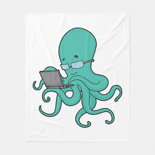 Octopusノートパソコン フリースブランケット (正面)