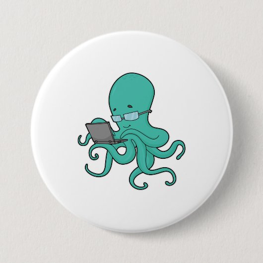 Octopusノートパソコン 缶バッジ (正面)