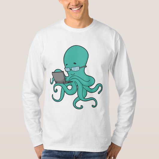 Octopusノートパソコン Tシャツ (正面)