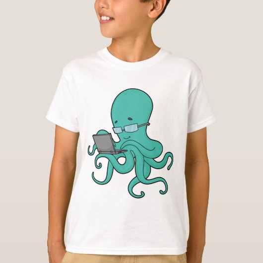 Octopusノートパソコン Tシャツ (正面)