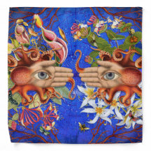 OctopusフローラBandana Adult/Large 22" x 22"