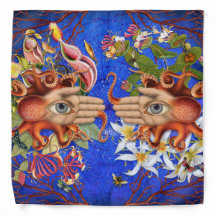 OctopusフローラBandana Adult/Large 22" x 22"