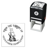 Octopus 包まれた Shipのまわりに Libraryブック名 セルフインキングスタンプ (インサイチュ)