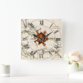 Octopus~西インディ~カリブの1785航海のマップ~ スクエア壁時計 (ホーム)