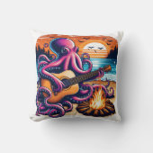 Octopus 遊's Guitar by Campfire at Sunset クッション (正面)