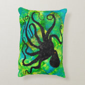 Octopus 6オンブルー/グリーン – 16インチx 12インチ装飾用クッション アクセントクッション (裏面(縦))