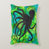 Octopus 6オンブルー/グリーン – 16インチx 12インチ装飾用クッション アクセントクッション (正面(垂直))