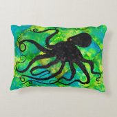Octopus 6オンブルー/グリーン – 16インチx 12インチ装飾用クッション アクセントクッション (裏面)