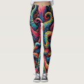 Octopus arms Leggings tout-imprimé レギンス (正面)