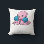 Octopus as Boxer with Boxing gloves クッション<br><div class="desc">This design is the perfect gift for a birthday,  Christmas and other celebrations. It is suitable for women,  men and kids.</div>