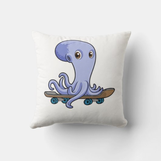 Octopus as Skater with Skateboard クッション (裏面)