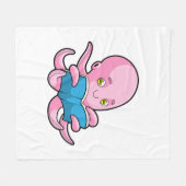 Octopus at 読's a book フリースブランケット (正面(横))