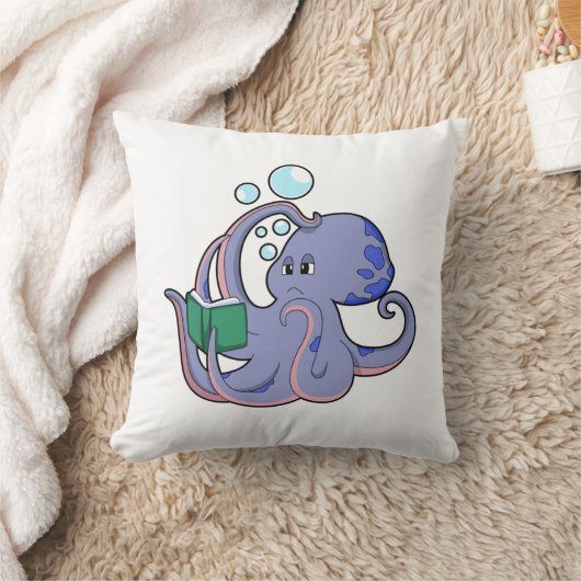 Octopus at 読's with Book クッション (ブランケット)