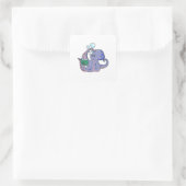 Octopus at 読's with Book スクエアシール (バッグ)