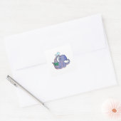 Octopus at 読's with Book スクエアシール (封筒)