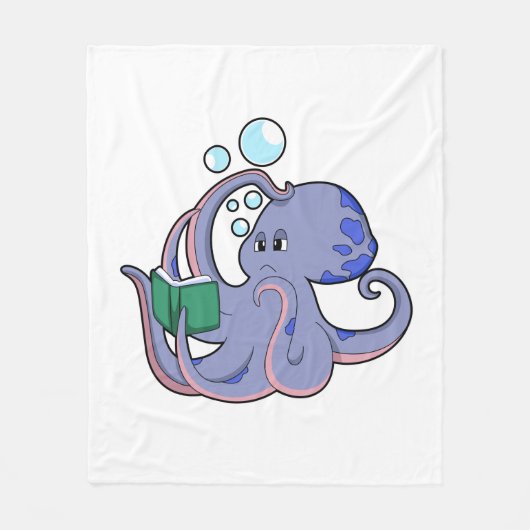 Octopus at 読's with Book フリースブランケット (正面)