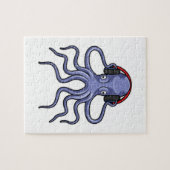 Octopus at Music with Headphone ジグソーパズル (横)