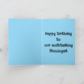 Octopus bartender multitasking mixologist birthday カード (内部)