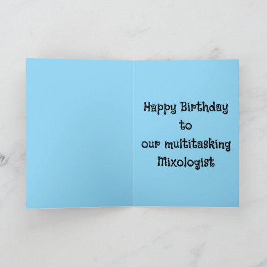 Octopus bartender multitasking mixologist birthday カード (内部)