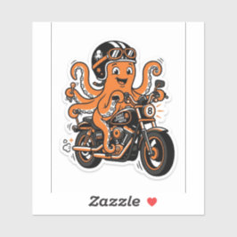 Octopus Biker Decal — Funny Motorcycle Rider Stick シール