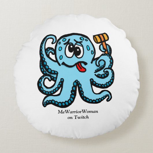 Octopus Bonk, MeWarriorWoman on Twitch ラウンドクッション (正面)