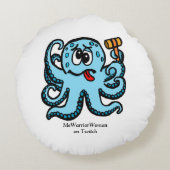 Octopus Bonk, MeWarriorWoman on Twitch ラウンドクッション (裏面)