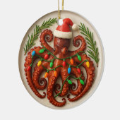Octopus Christmas Ornament – Funny & Custom セラミックオーナメント (左)