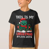 Octopus Christmas Pajama Xmas Santa Hat Octopus Lo Tシャツ (正面)