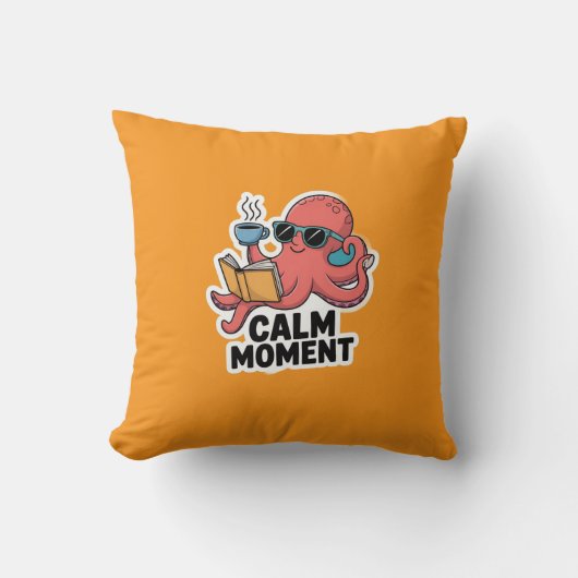Octopus Coffee - Calm Moment Pillow  クッション (正面)