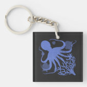 Octopus (dark background) キーホルダー (正面)