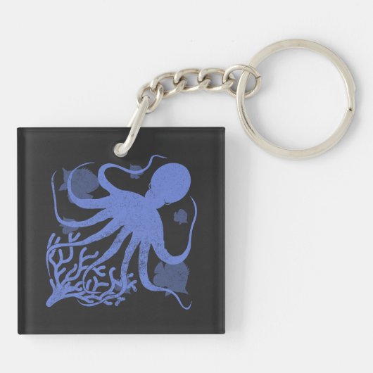 Octopus (dark background) キーホルダー (裏面)